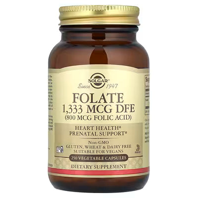 Solgar, Folate, 1,333 mcg DFE, 250 Vegetable Capsules