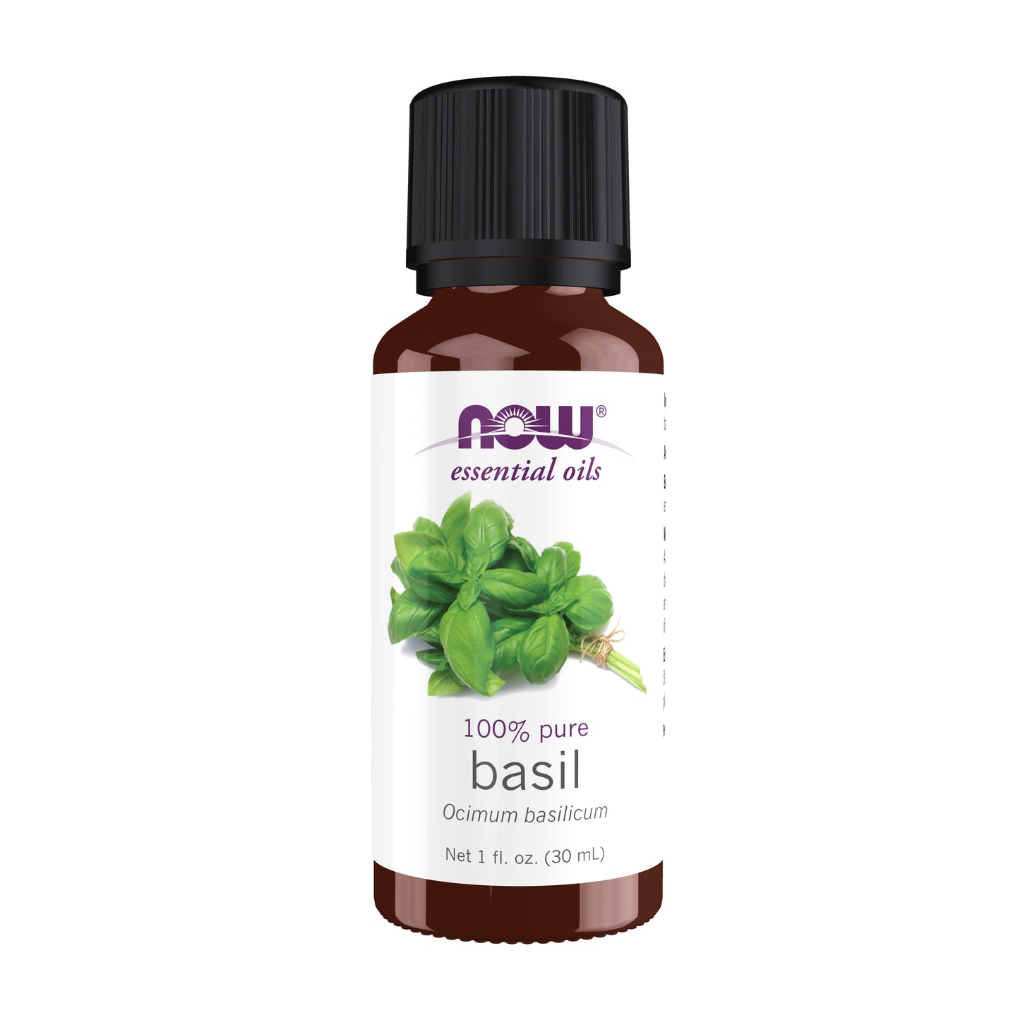 NOW Essential Oils, Sweet Basil Oil, Undiluted, Steam Distilled, 1 fl. oz