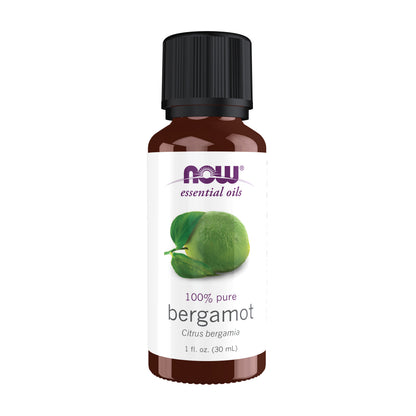 NOW Essential Oils, Bergamot Oil, Undiluted, Cold Pressed, 1 fl. oz
