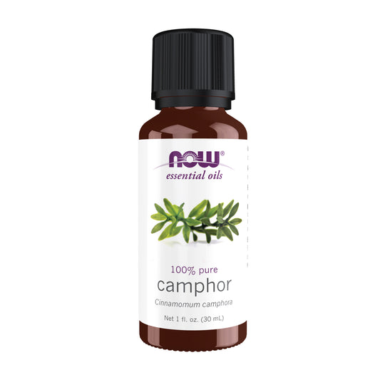 NOW Essential Oils, Camphor Oil, Undiluted, Fractionated Distil., 1 fl. oz