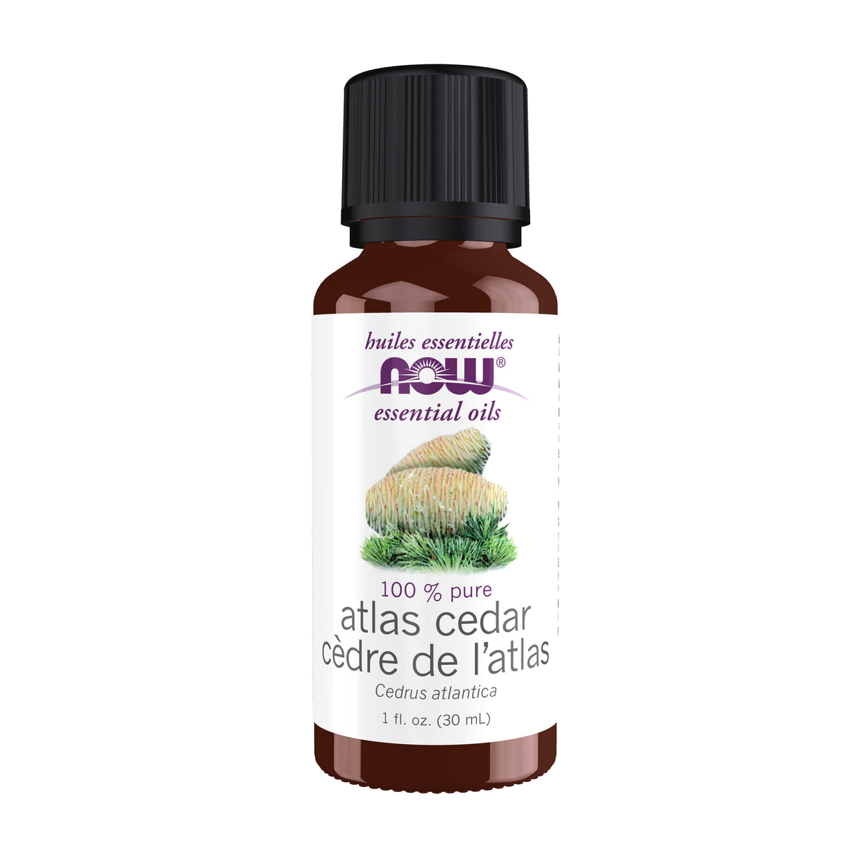 NOW Essential Oils, Atlas Cedar Oil, Undiluted, Steam Distilled, 1 fl. oz