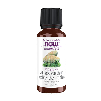 NOW Essential Oils, Atlas Cedar Oil, Undiluted, Steam Distilled, 1 fl. oz