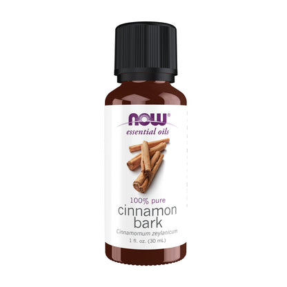 NOW Essential Oils, Cinnamon Bark Oil, Undiluted, Steam Distilled, 1 fl. oz