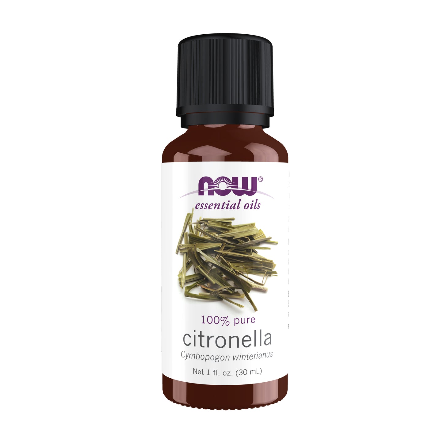 NOW Essential Oils, Citronella Oil, Undiluted, Steam Distilled, 1 fl. oz