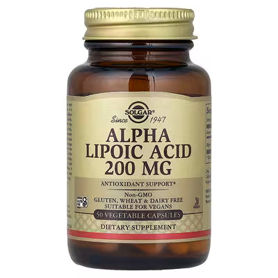 Solgar, Alpha Lipoic Acid, 200 mg, 50 Vegetable Capsules