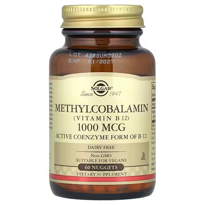 Solgar, Methylcobalamin (Vitamin B12), 1,000 mcg, 60 Nuggets