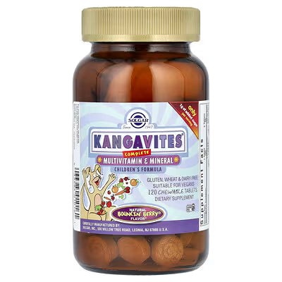 Solgar, Kangavites, Complete Multivitamin & Mineral Children's Formula, Bouncin' Berry , 120 Chewable Tablets