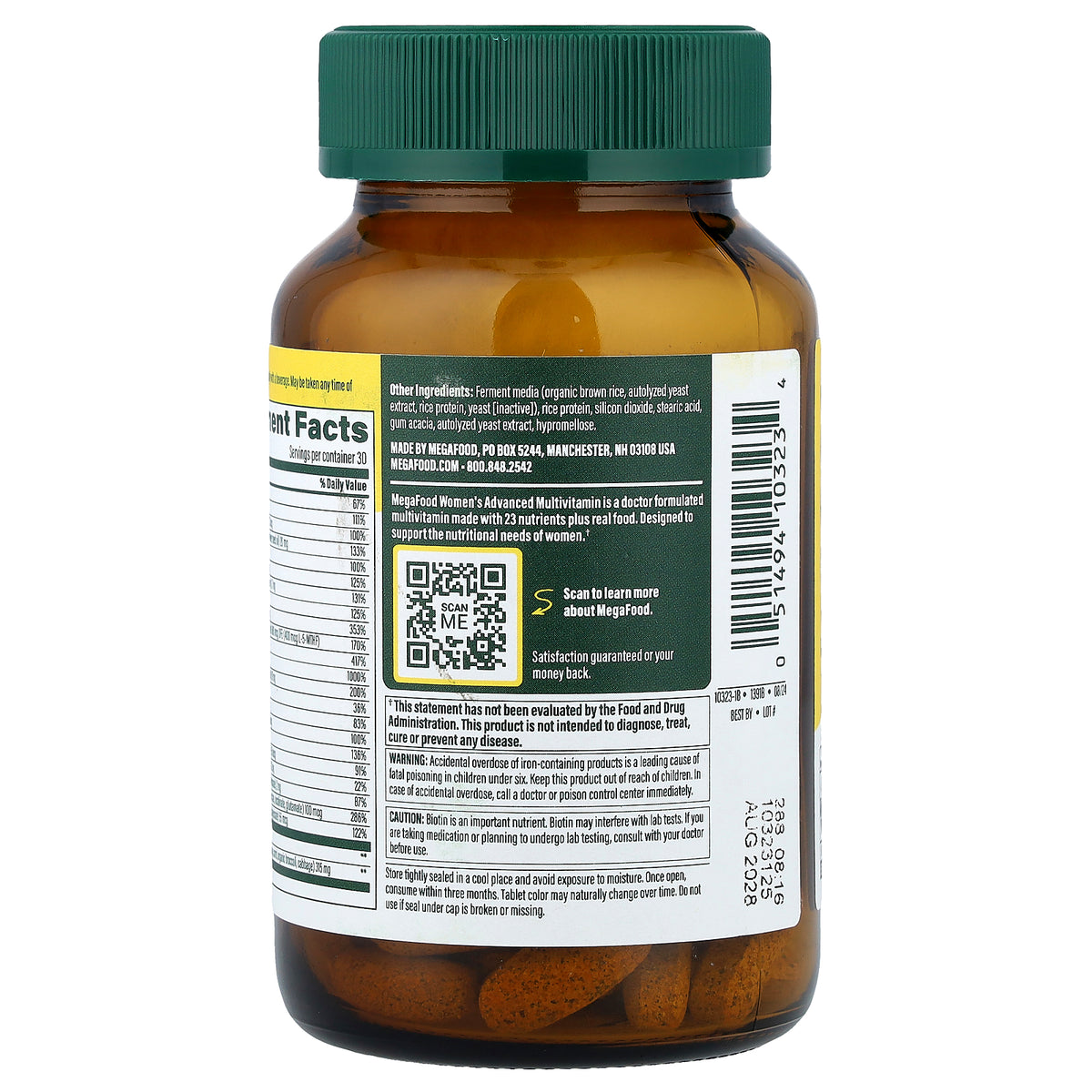 MegaFood, Women's Advanced Multivitamin, 60 Tablets