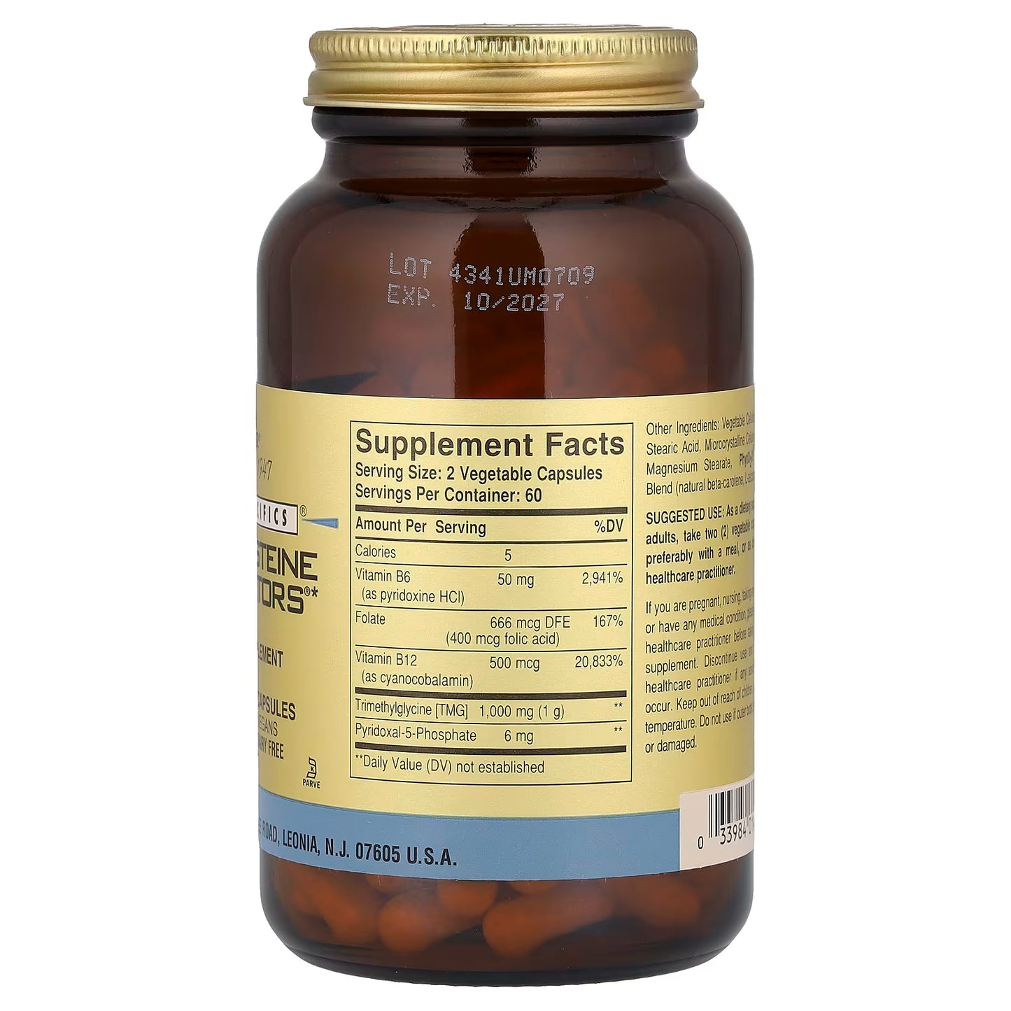 Solgar, Gold Specifics®, Homocysteine Modulators®, 120 Vegetable Capsules
