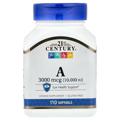 21st Century, Vitamin A, 3,000 mcg (10,000 IU), 110 Softgels