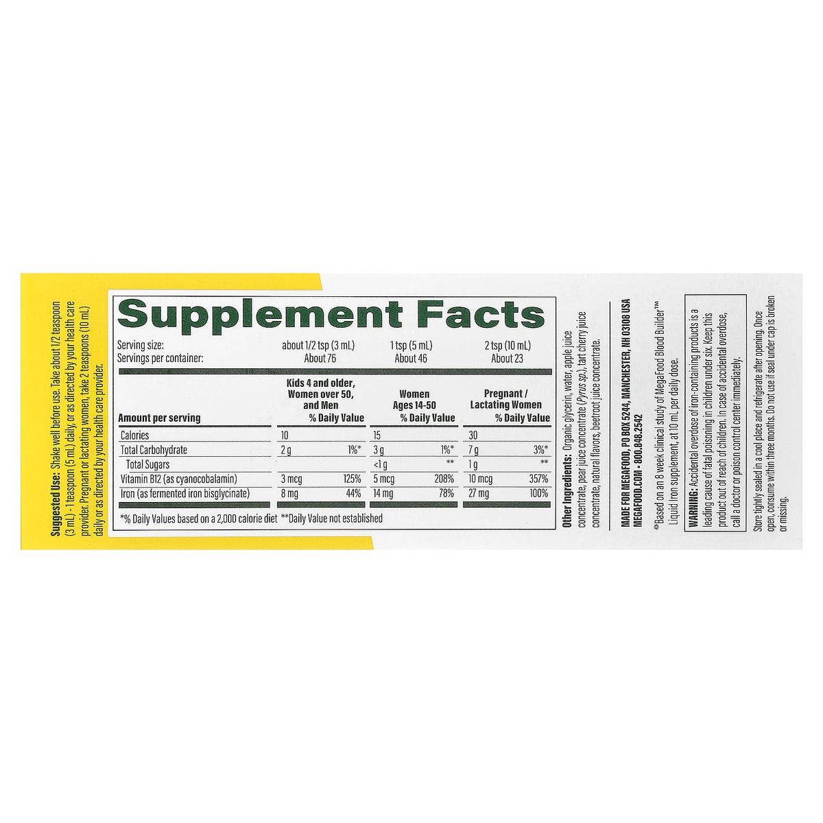 MegaFood, Blood Builder™ Liquid Iron, Once Daily, Orchard Fruit, 7.7 fl oz (230 ml)
