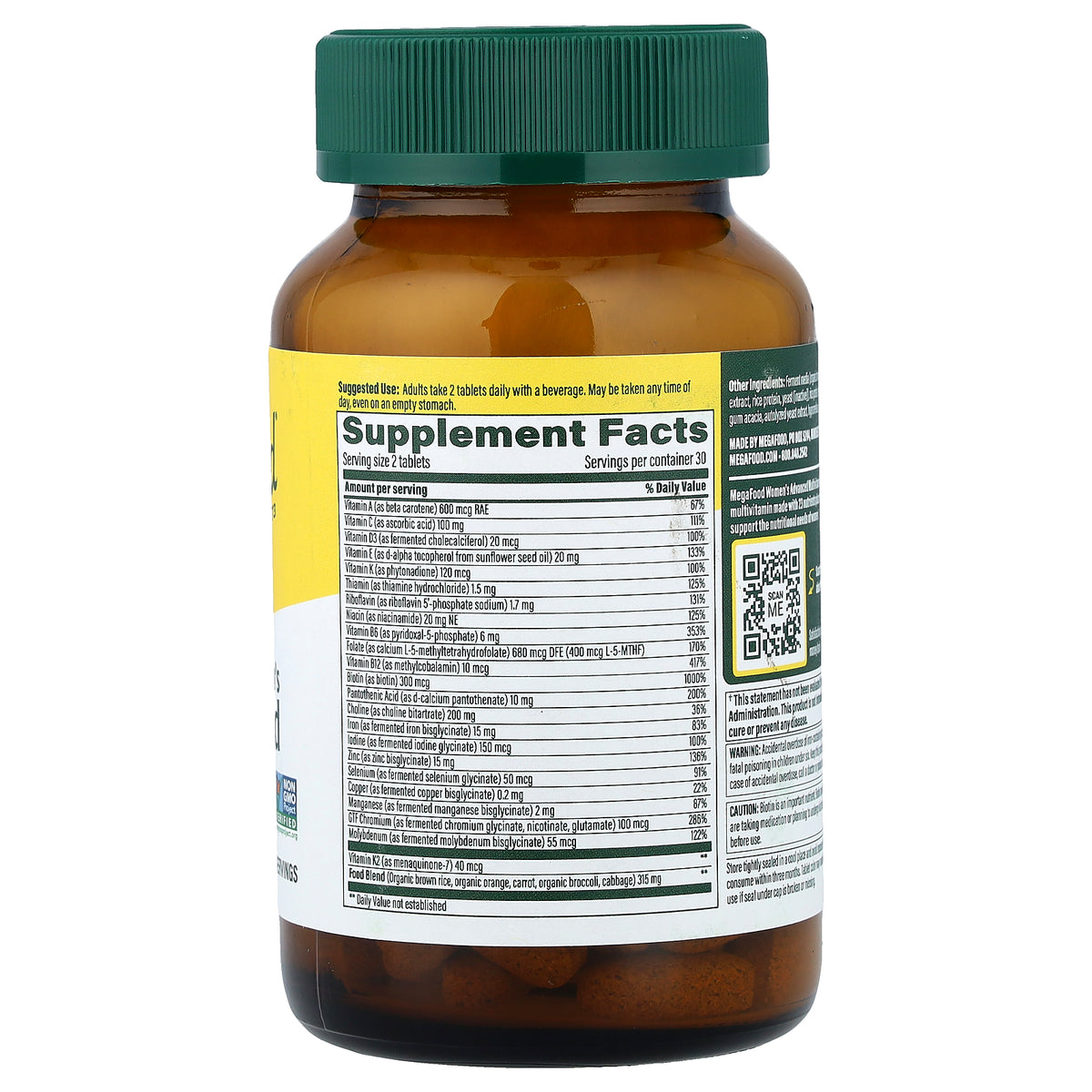 MegaFood, Women's Advanced Multivitamin, 60 Tablets