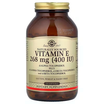 Solgar, Vitamin E, Naturally Sourced, 268 mg (400 IU), 250 Softgels