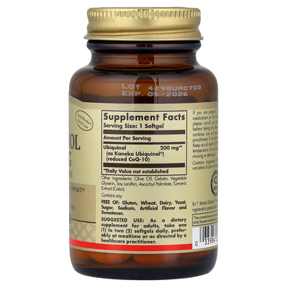 Solgar, Ubiquinol (Reduced CoQ10), 200 mg, 30 Softgels
