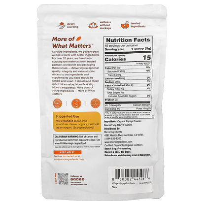 Micro Ingredients, Organic Papaya Powder, 8 oz (227 g)