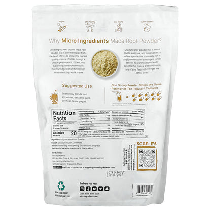 Micro Ingredients, Organic Maca Root Powder, 2 lb (907 g)