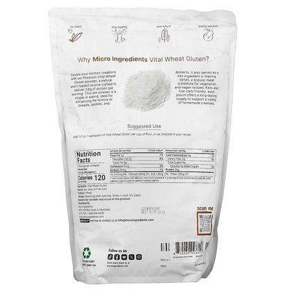 Micro Ingredients, Premium Vital Wheat Gluten Powder, 6 lb (2.72 kg)