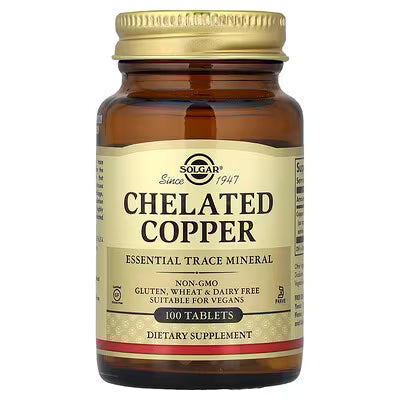 Solgar, Chelated Copper, 100 Tablets (2.5 mg per Tablet)