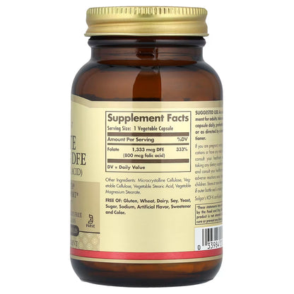 Solgar, Folate, 1,333 mcg DFE, 250 Vegetable Capsules