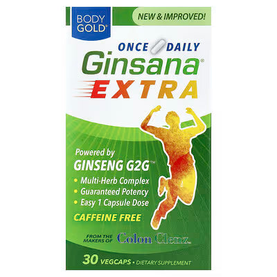 BodyGold, Ginsana® Extra, Caffeine Free, 30 VegCaps