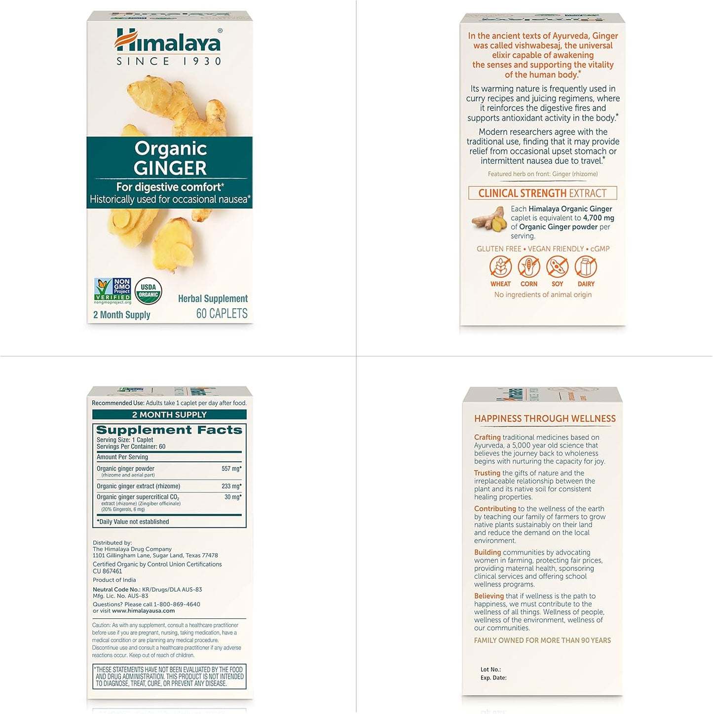 Himalaya Organic Ginger Supplement Equivalent to 4,766 mg