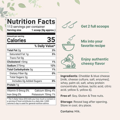 Micro Ingredients, Cheddar Cheese Powder with Whey Protein Concentrate, 2lbs