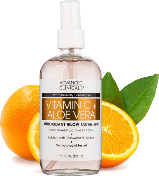 Advanced Clinicals, Vitamin C + Aloe Vera, Antioxidant Glow Facial Mis –  Herby inc