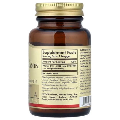 Solgar, Sublingual Methylcobalamin (Vitamin B12), 5,000 mcg, 60 Nuggets