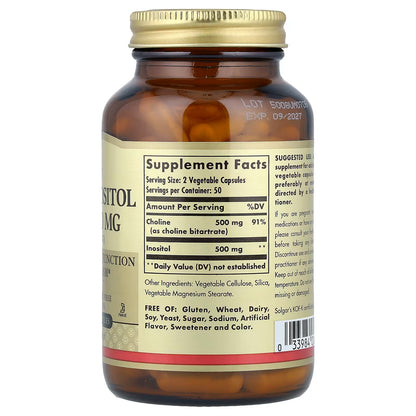 Solgar, Choline/Inositol, 100 Vegetable Capsules