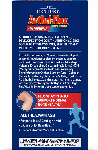 21st Century, Arthri-Flex Advantage® + Vitamin D3, 120 Coated Tablets