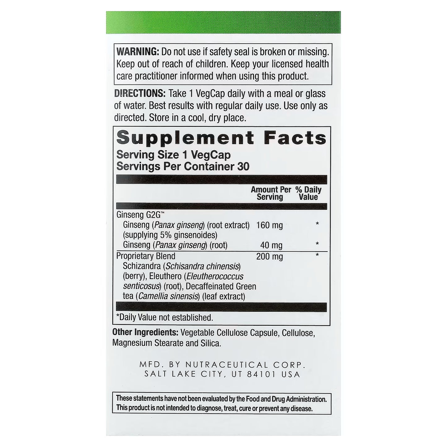 BodyGold, Ginsana® Extra, Caffeine Free, 30 VegCaps