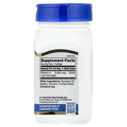 21st Century, Vitamin A, 3,000 mcg (10,000 IU), 110 Softgels