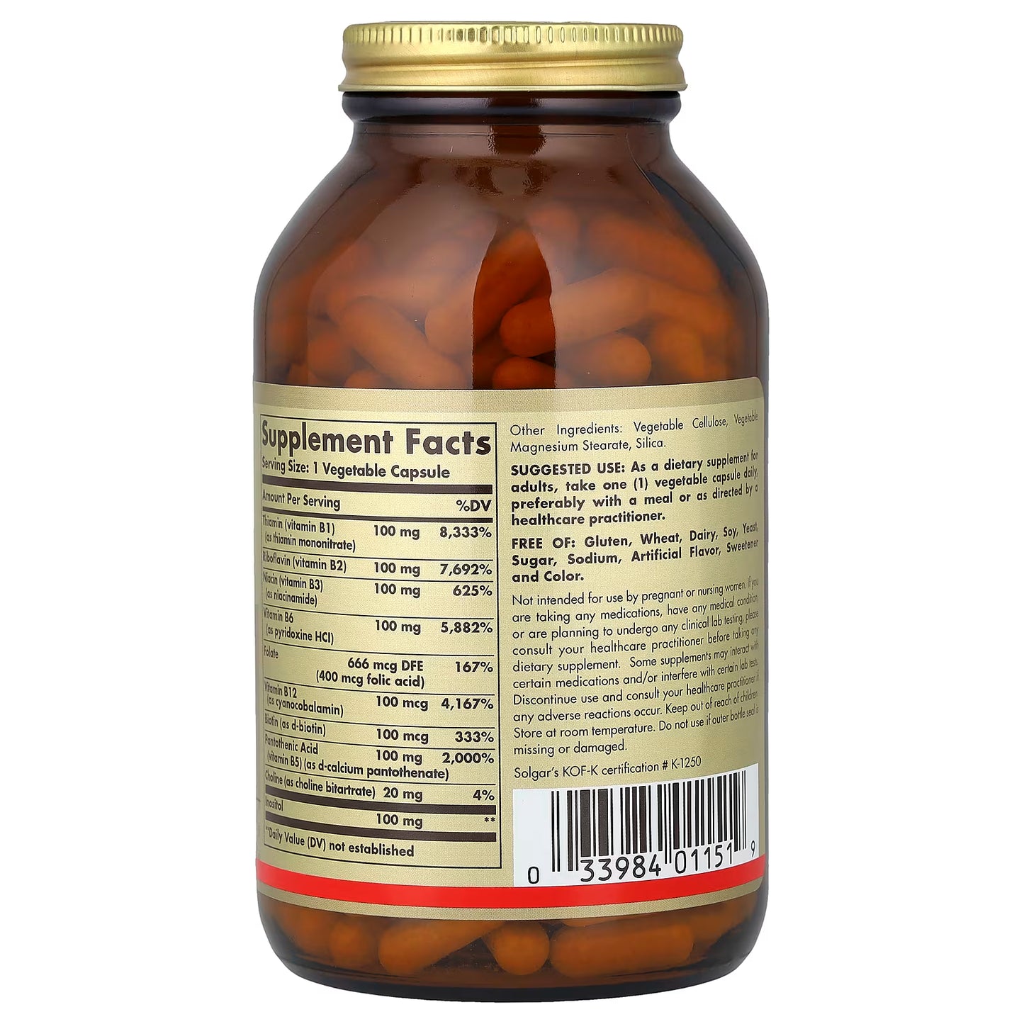 Solgar, B-Complex "100", 250 Vegetable Capsules