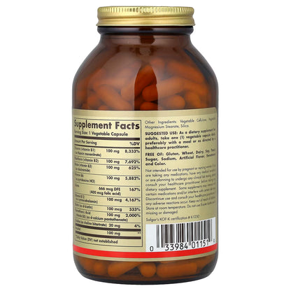 Solgar, B-Complex "100", 250 Vegetable Capsules