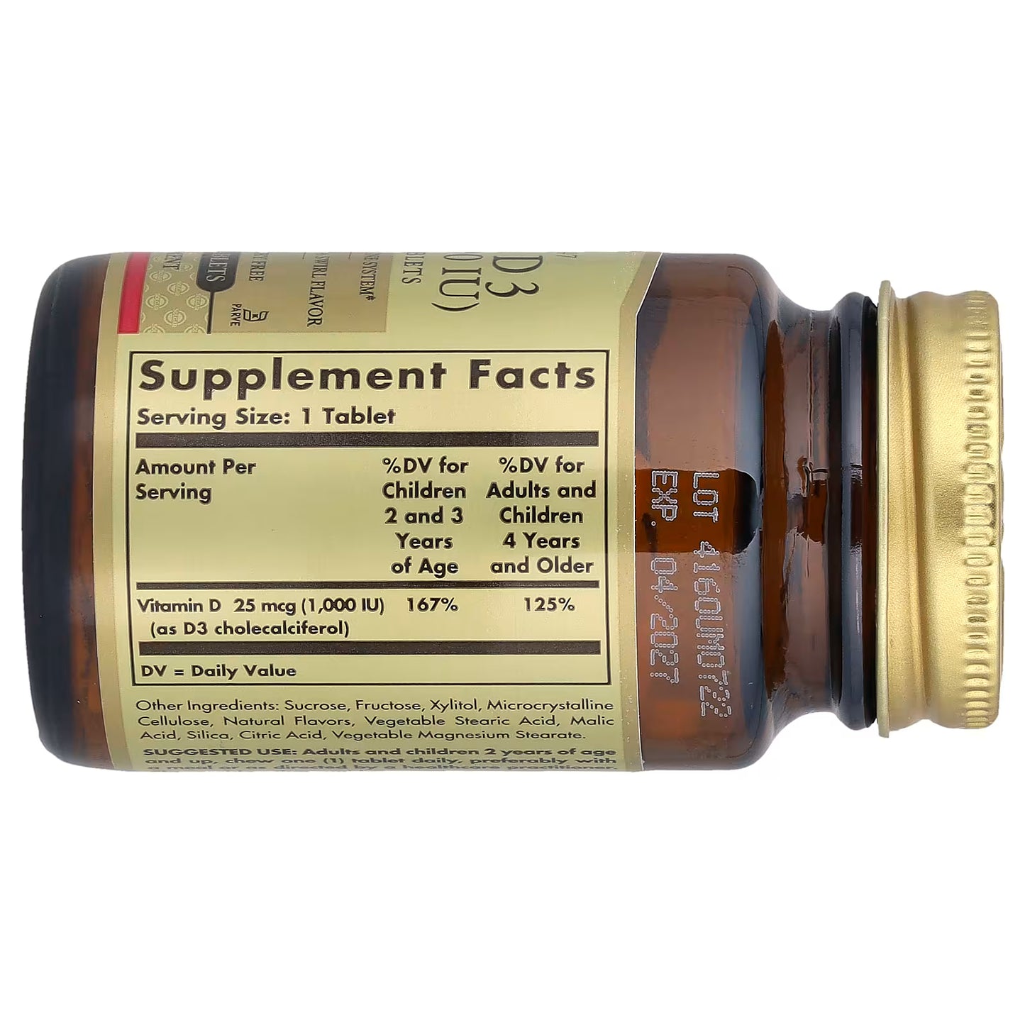 Solgar, Vitamin D3, Natural Strawberry Banana Swirl, 25 mcg (1,000 IU), 100 Chewable Tablets