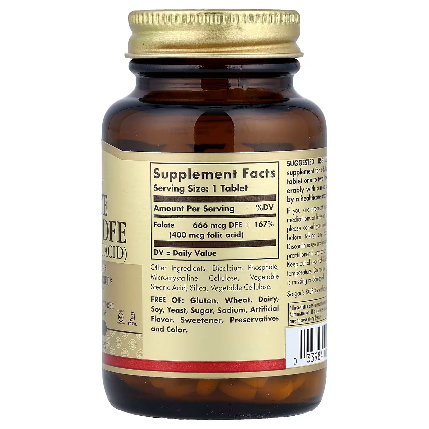 Solgar, Folate, 666 mcg DFE, 250 Tablets