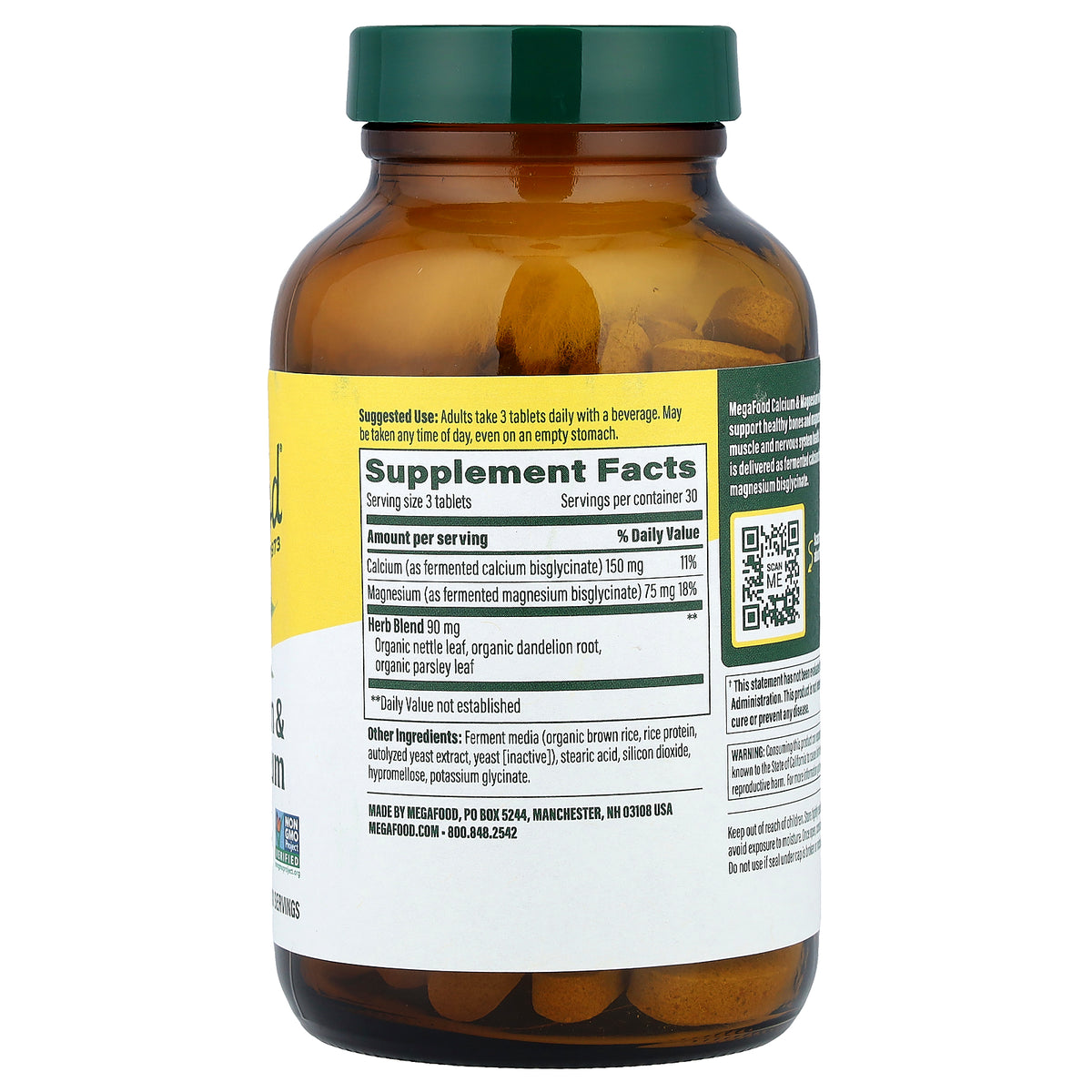 MegaFood, Calcium & Magnesium, 90 Tablets