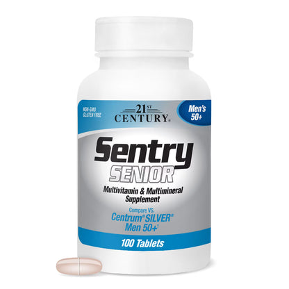 21st Century, Sentry Senior, Men's 50+, Multivitamin & Multimineral Supplement, 100 Tablets