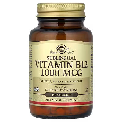 Solgar, Vitamin B12, Sublingual, 1,000 mcg, 250 Nuggets