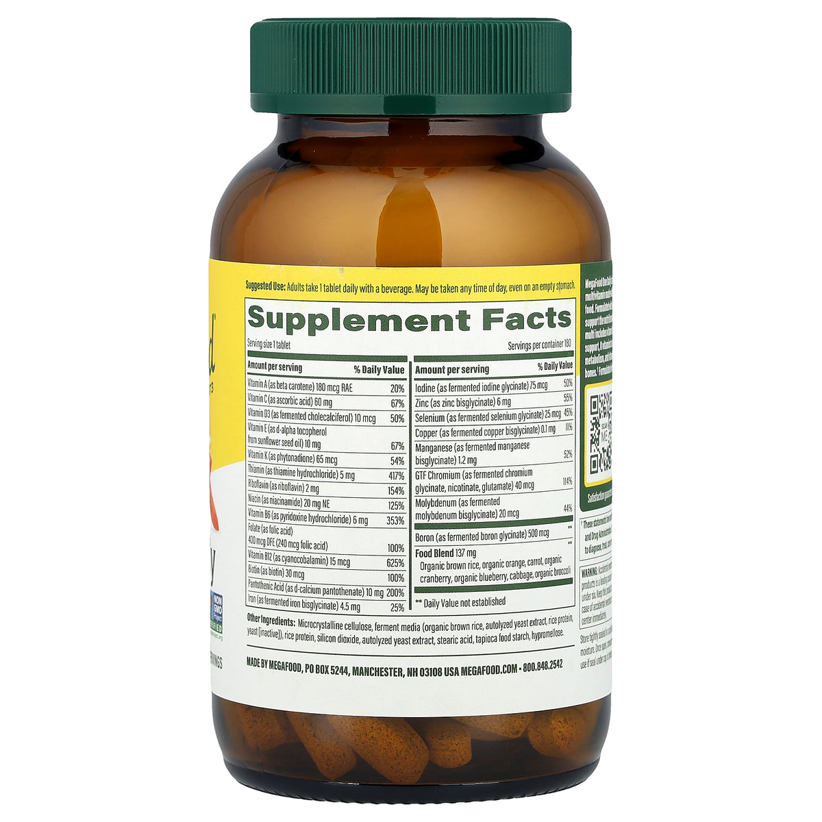 MegaFood, One Daily Multivitamin, 180 Tablets