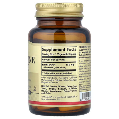 Solgar, L-Theanine, Free Form, 150 mg, 60 Vegetable Capsules