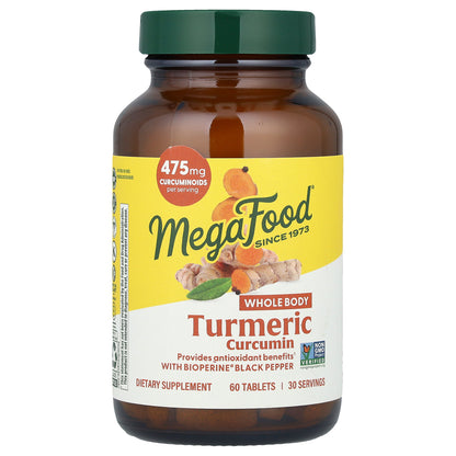 MegaFood, Turmeric Curcumin, Whole Body, 60 Tablets