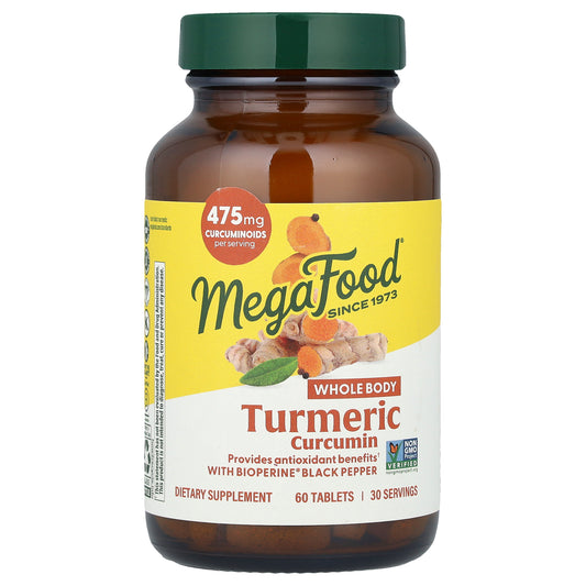 MegaFood, Turmeric Curcumin, Whole Body, 60 Tablets