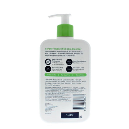 CeraVe Hydrating Facial Cleanser, 16 Oz