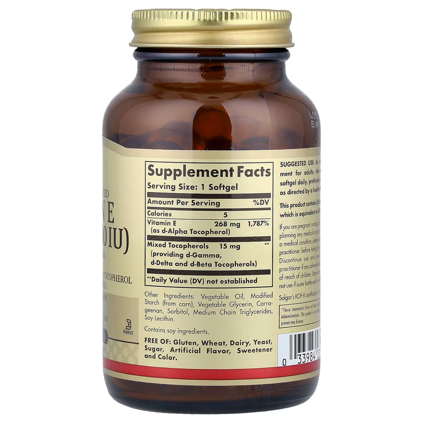 Solgar, Vitamin E, 268 mg (400 IU), 100 Vegan Softgels
