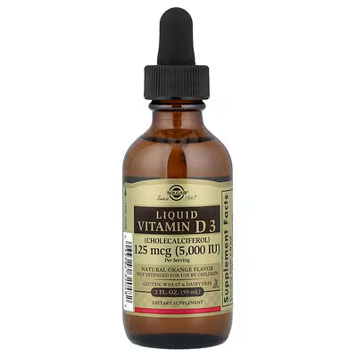 Solgar, Liquid Vitamin D3, Natural Orange, 2 fl oz (59 ml)