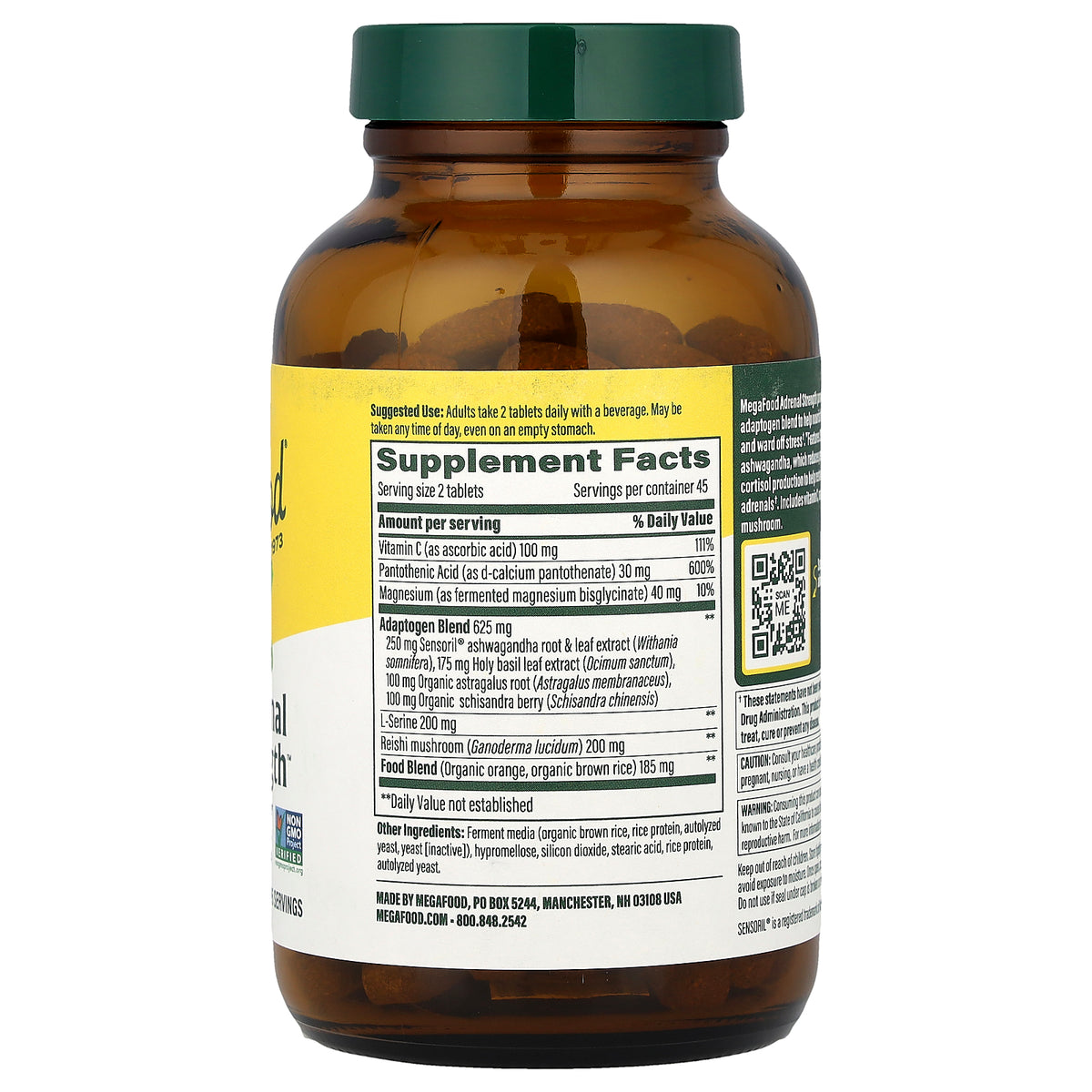 MegaFood, Adrenal Strength, 90 Tablets