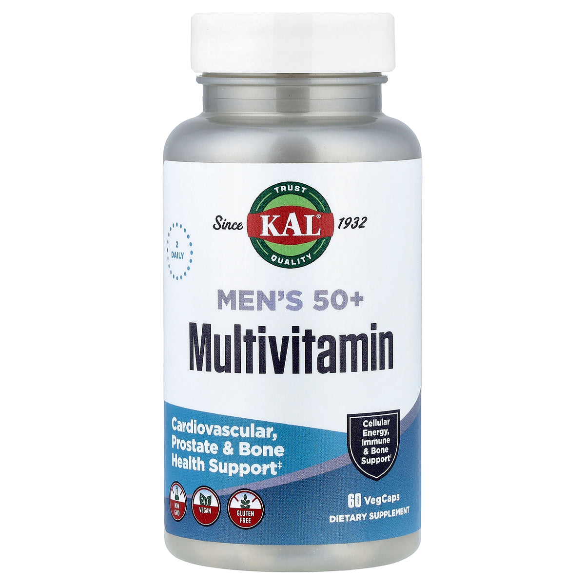 KAL, Men's 50+ Multivitamin, 60 VegCaps