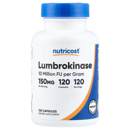 Nutricost, Lumbrokinase, 150 mg, 120 Capsules