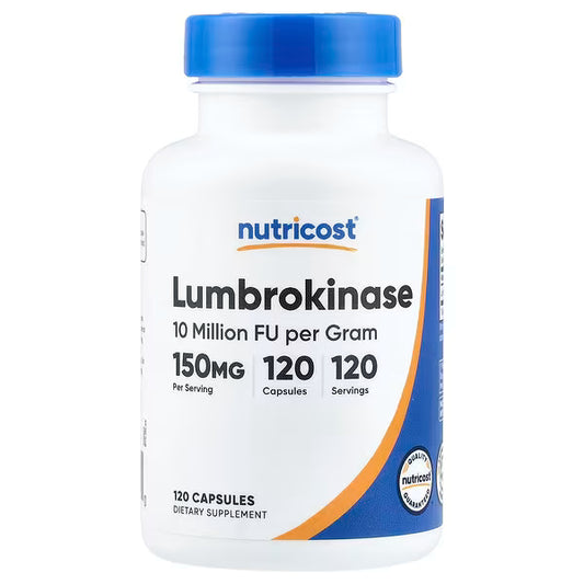 Nutricost, Lumbrokinase, 150 mg, 120 Capsules